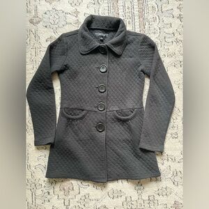 Runway Black Quilted Button Front Cotton Jacket Size S